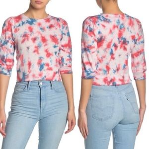 John & Jenn Tie-Dye Cropped Knit Sweater Size M